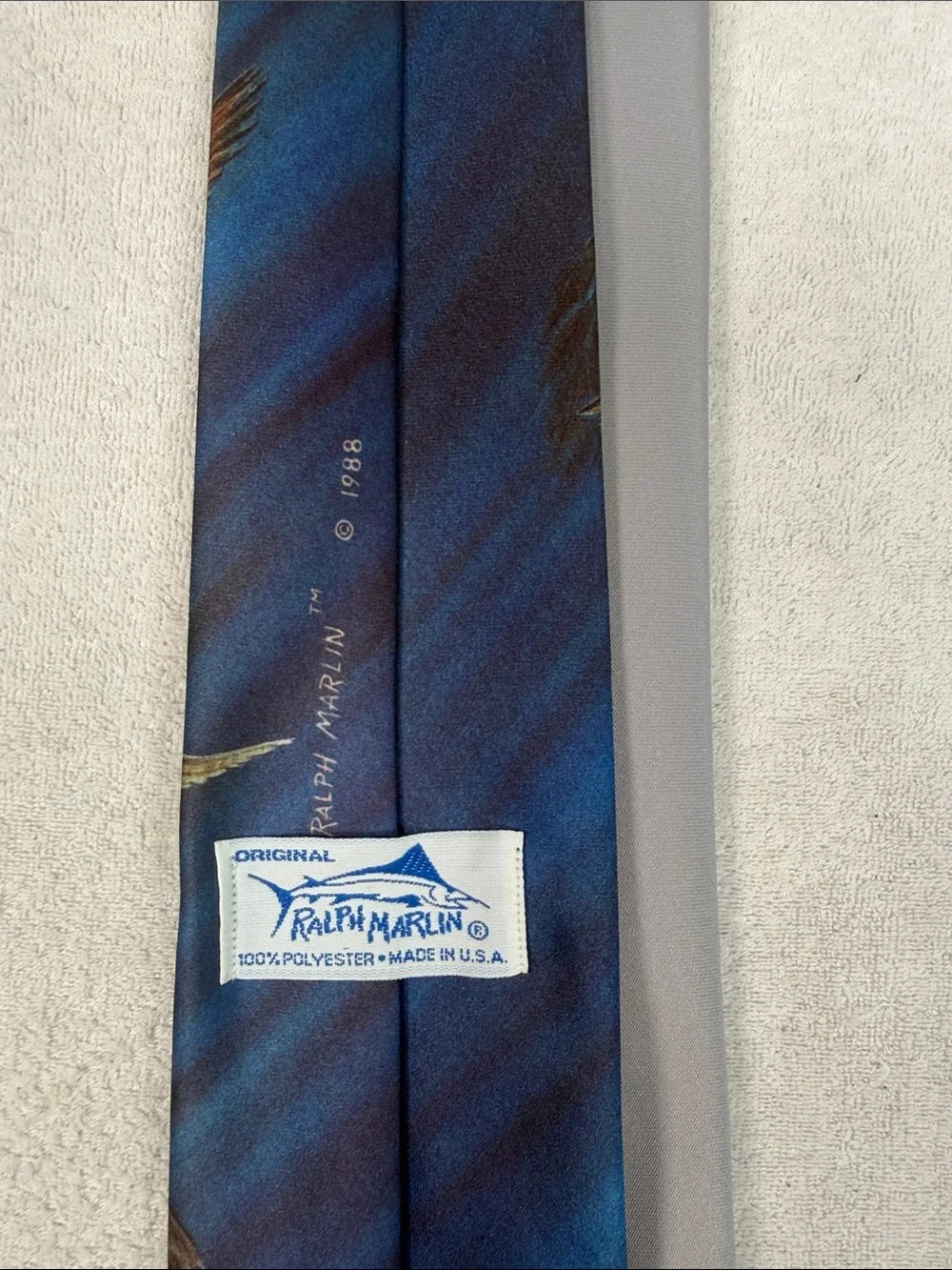 Vintage 1988 Ralph Marlin Birds of Prey Tie